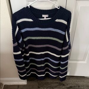 SO Multicolor Striped Crew Neck Sweater